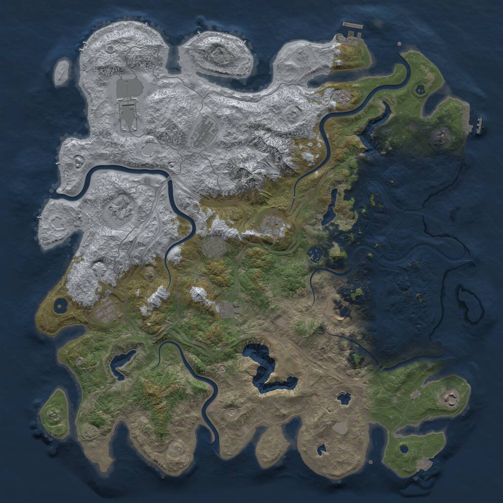 Rust Map: Procedural Map, Size: 5000, Seed: 2084820831, 17 Monuments