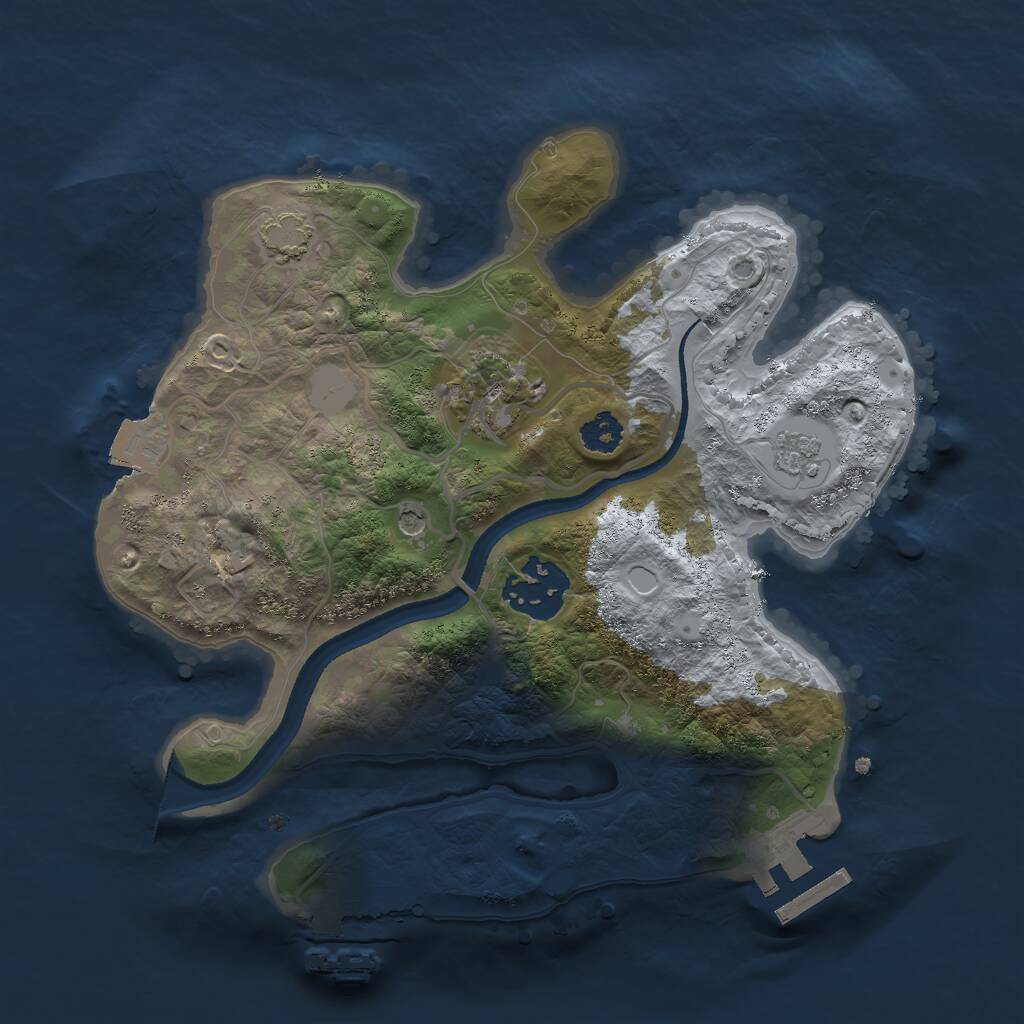 Rust Map: Procedural Map, Size: 2500, Seed: 1721157662, 8 Monuments