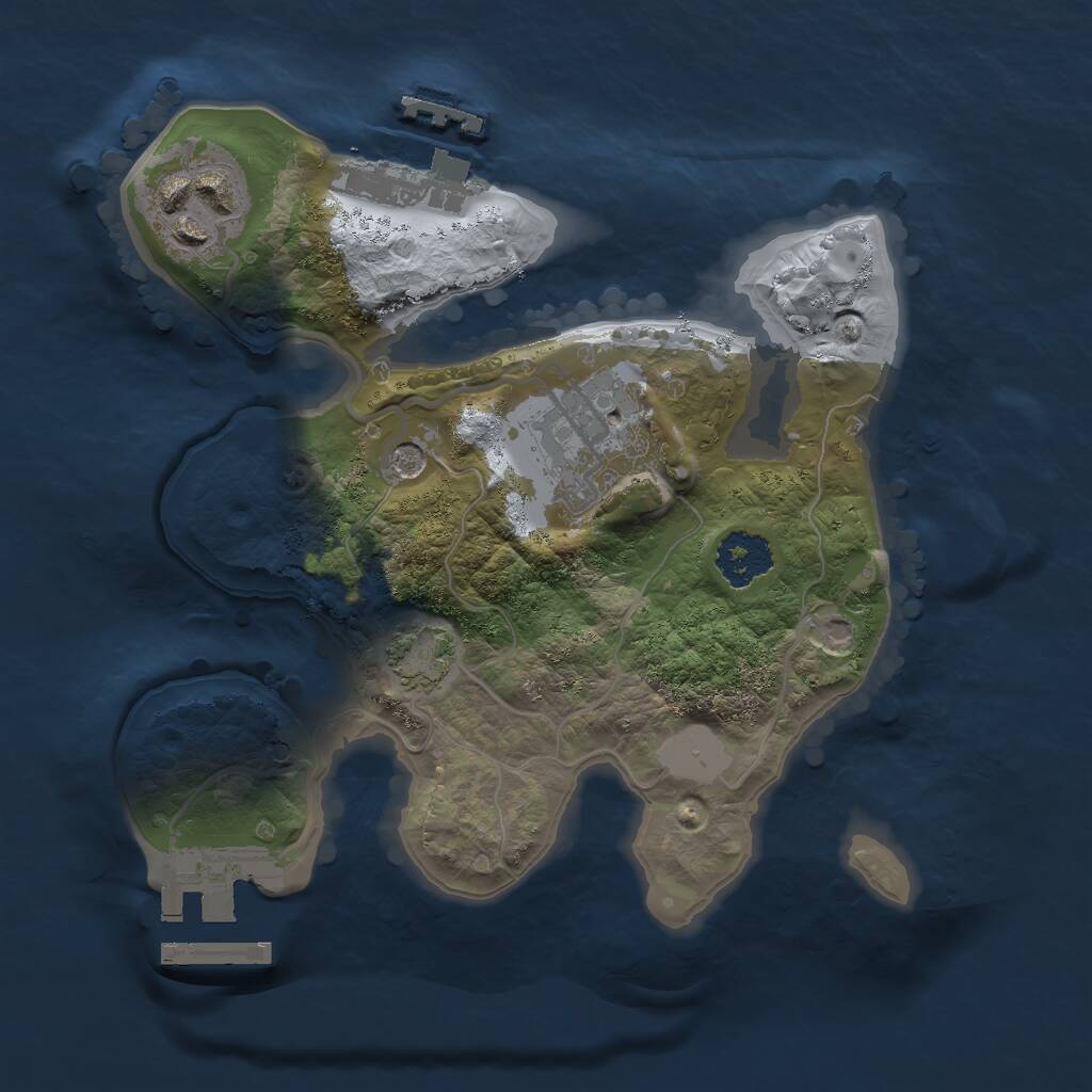 Rust Map: Procedural Map, Size: 2000, Seed: 1270655830, 7 Monuments