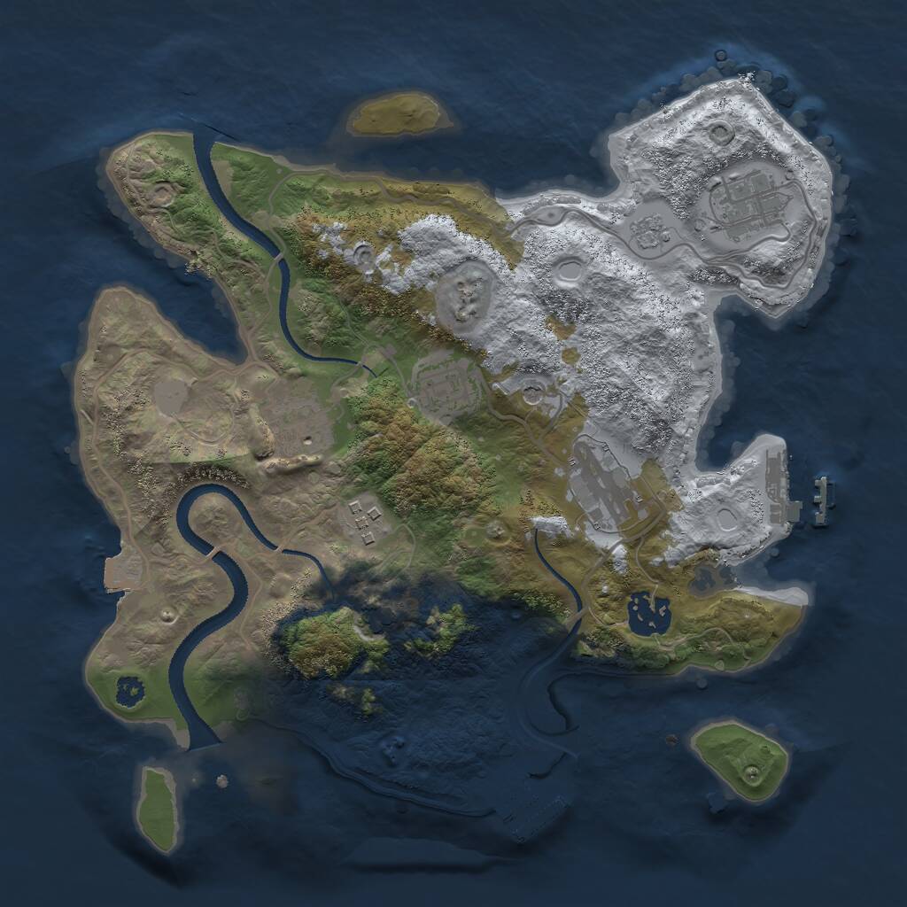 Rust Map: Procedural Map, Size: 3000, Seed: 658106500, 12 Monuments