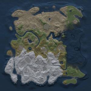 Thumbnail Rust Map: Procedural Map, Size: 4000, Seed: 595716419, 16 Monuments