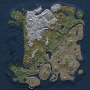 Thumbnail Rust Map: Procedural Map, Size: 4500, Seed: 1087809977, 17 Monuments