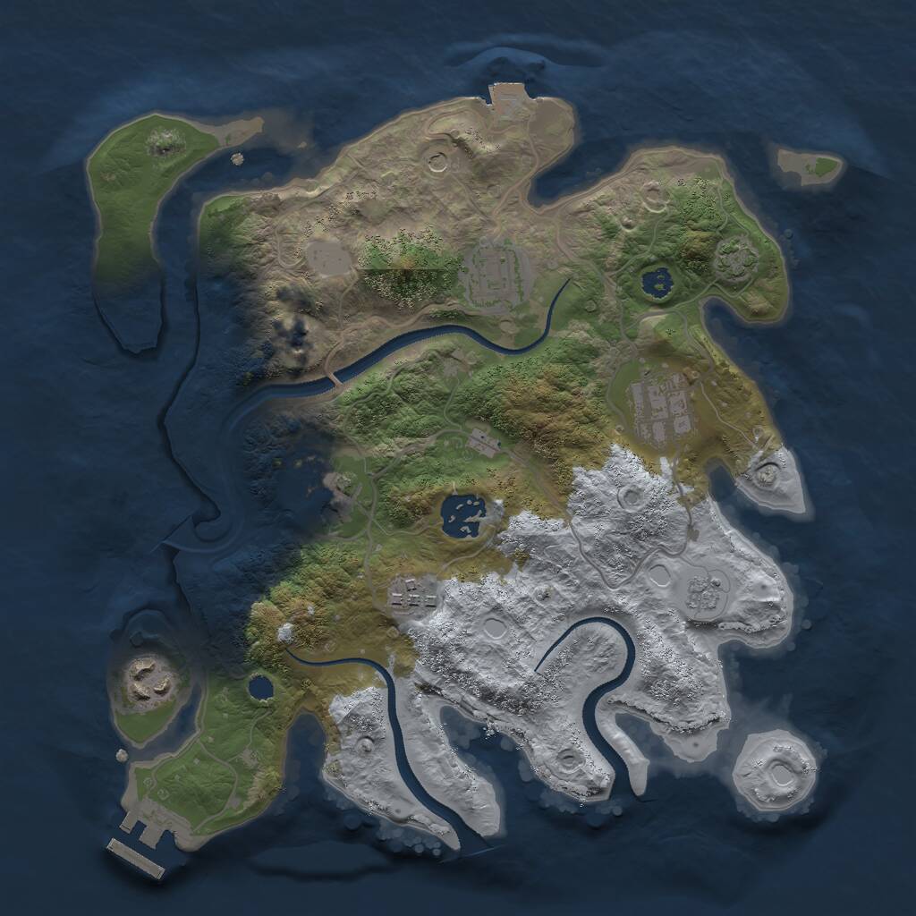 Rust Map: Procedural Map, Size: 3000, Seed: 987456456, 11 Monuments