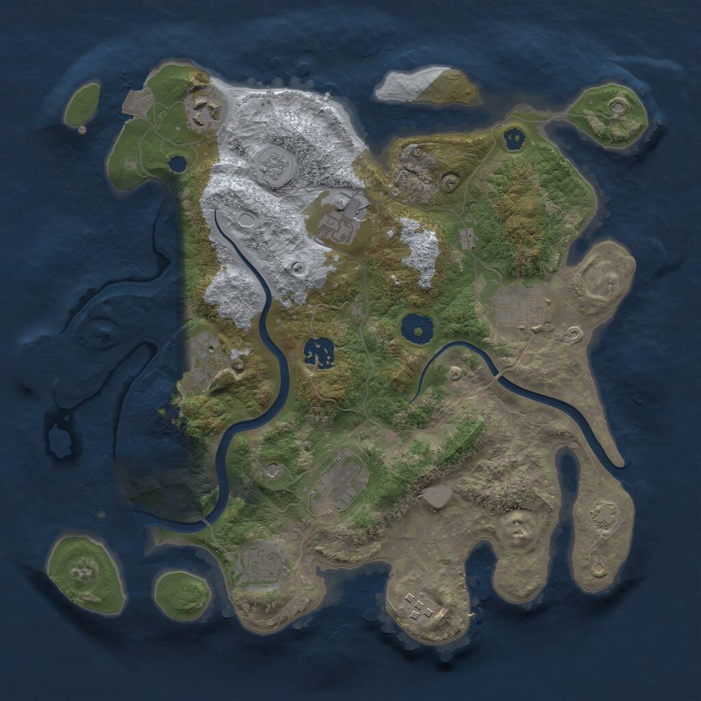 Rust Map: Procedural Map, Size: 3300, Seed: 338056753, 13 Monuments