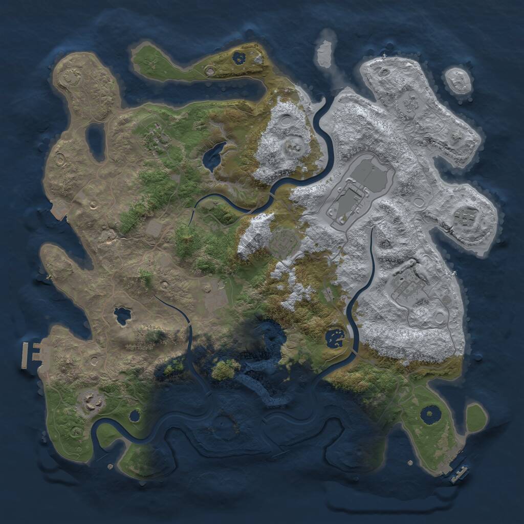 Rust Map: Procedural Map, Size: 4000, Seed: 5641328, 14 Monuments