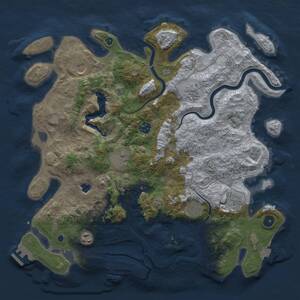 Thumbnail Rust Map: Procedural Map, Size: 4000, Seed: 87651648, 14 Monuments