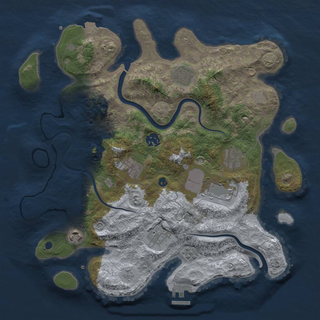 Rust Map: Procedural Map, Size: 3500, Seed: 1654893572, 13 Monuments