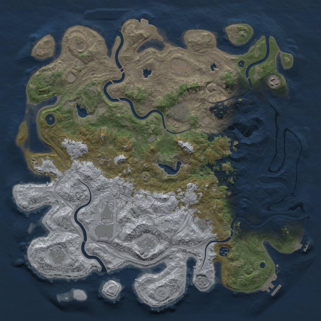 Rust Map: Procedural Map, Size: 4750, Seed: 1999814158, 17 Monuments