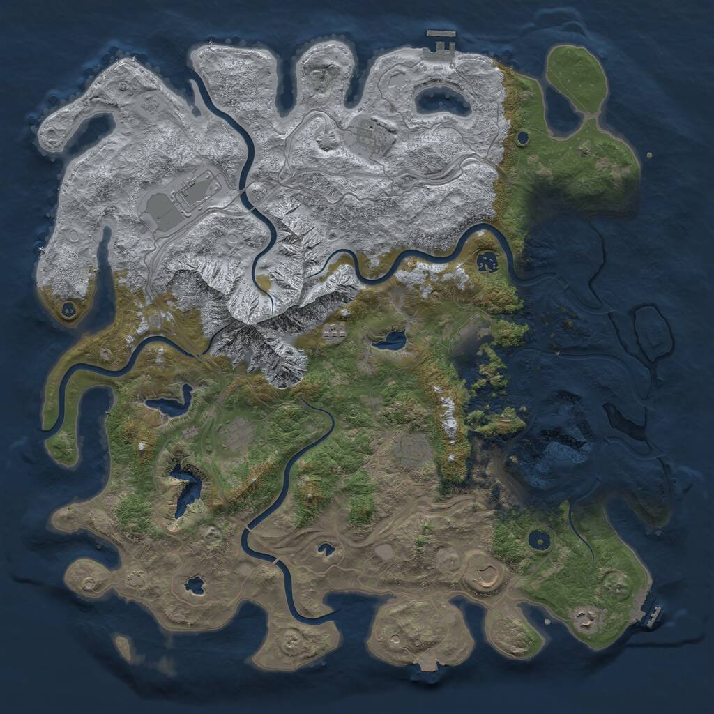 Rust Map: Procedural Map, Size: 5000, Seed: 816999165, 15 Monuments