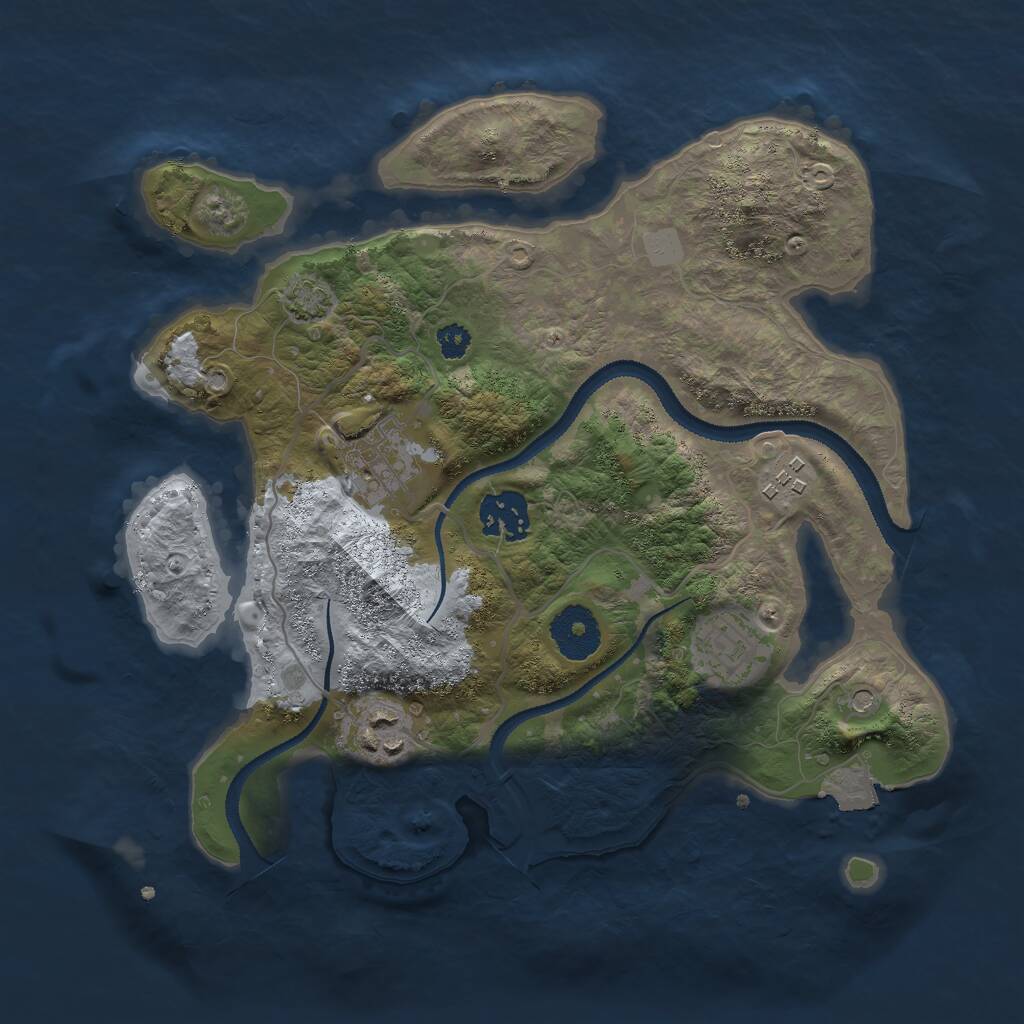 Rust Map: Procedural Map, Size: 3000, Seed: 755372754, 8 Monuments