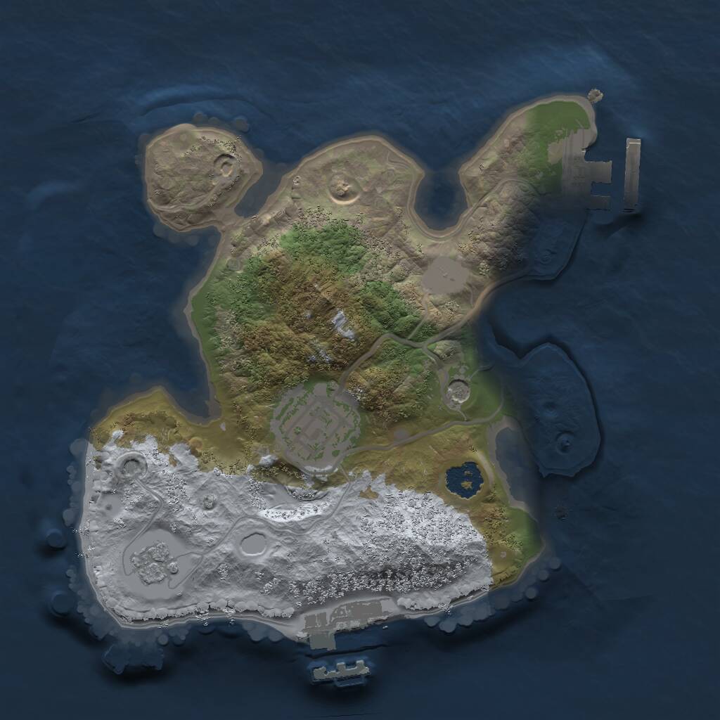 Rust Map: Procedural Map, Size: 2000, Seed: 1356923124, 6 Monuments
