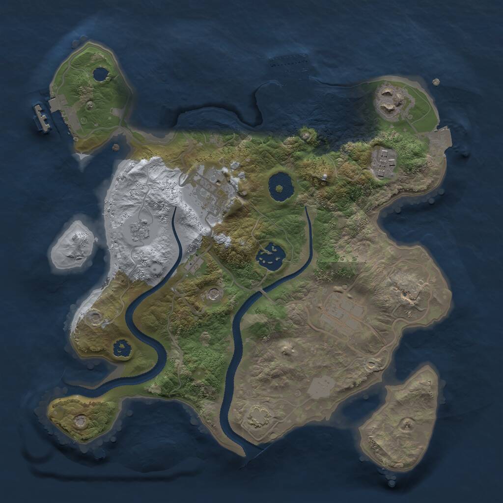 Rust Map: Procedural Map, Size: 2800, Seed: 654321, 11 Monuments