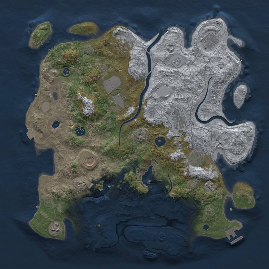 Rust Map: Procedural Map, Size: 4000, Seed: 1494057213, 15 Monuments