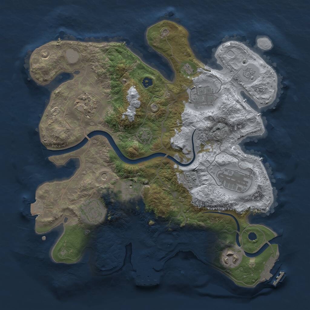 Rust Map: Procedural Map, Size: 3000, Seed: 2478854, 13 Monuments
