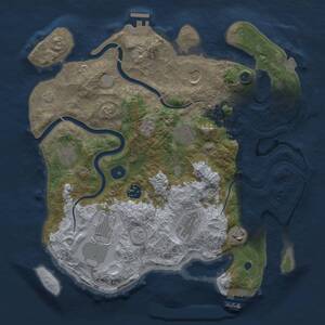 Thumbnail Rust Map: Procedural Map, Size: 3500, Seed: 15235, 14 Monuments