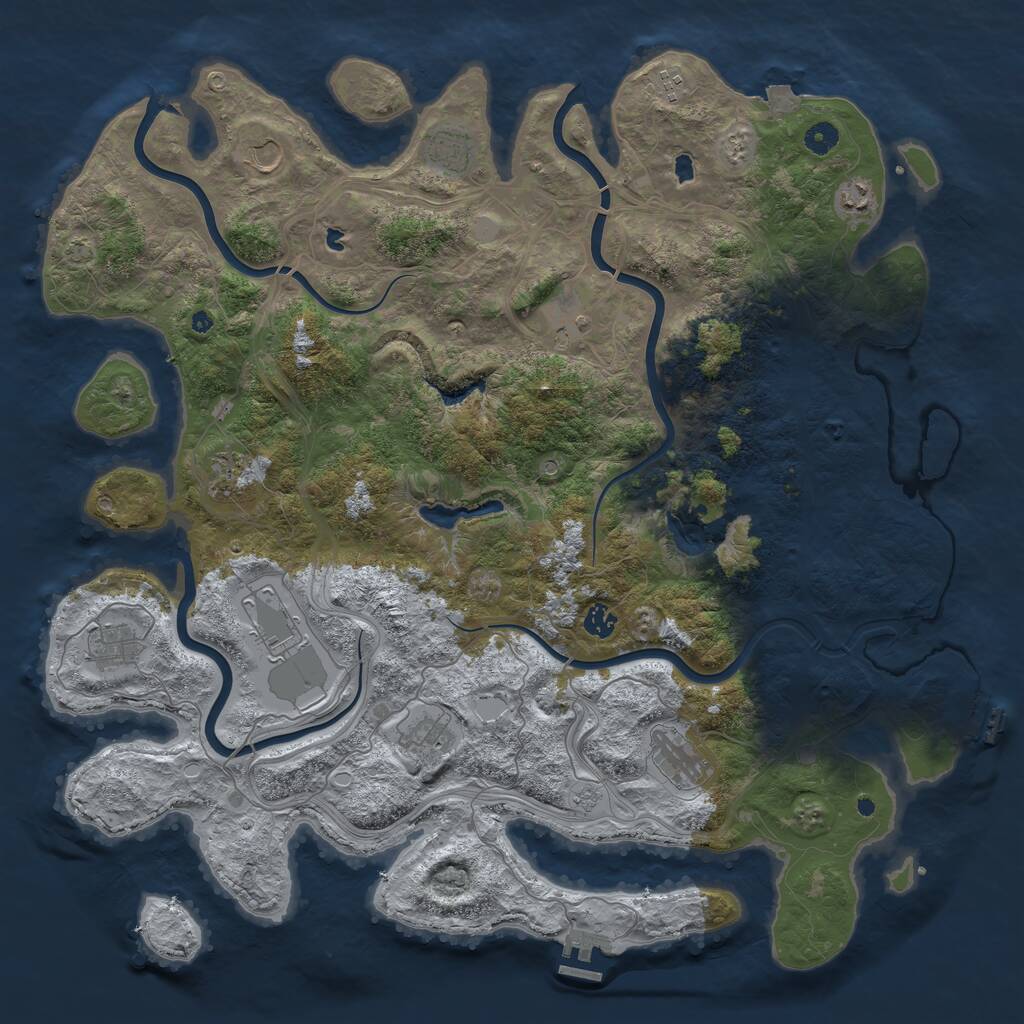 Rust Map: Procedural Map, Size: 4750, Seed: 762687154, 17 Monuments