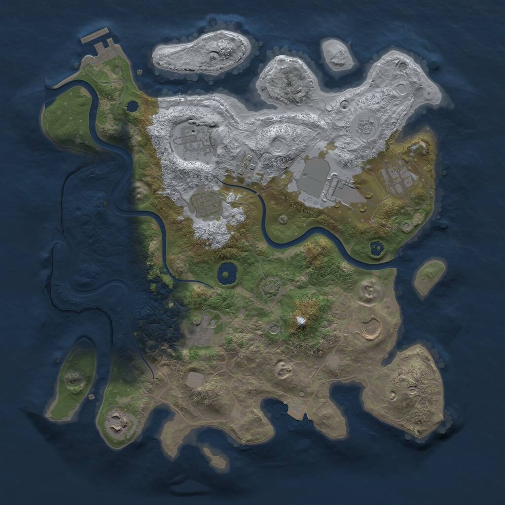 Rust Map: Procedural Map, Size: 3500, Seed: 357177954, 13 Monuments