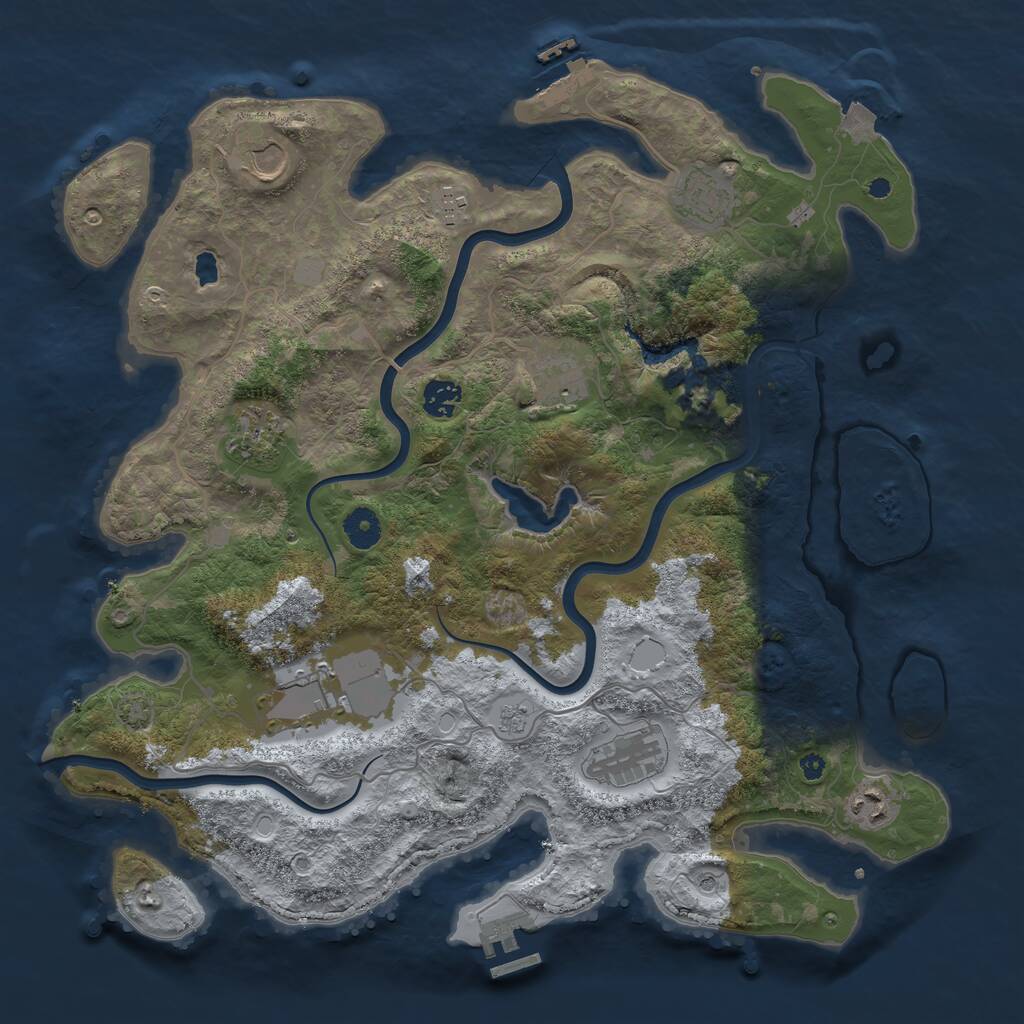Rust Map: Procedural Map, Size: 4000, Seed: 3748291, 15 Monuments