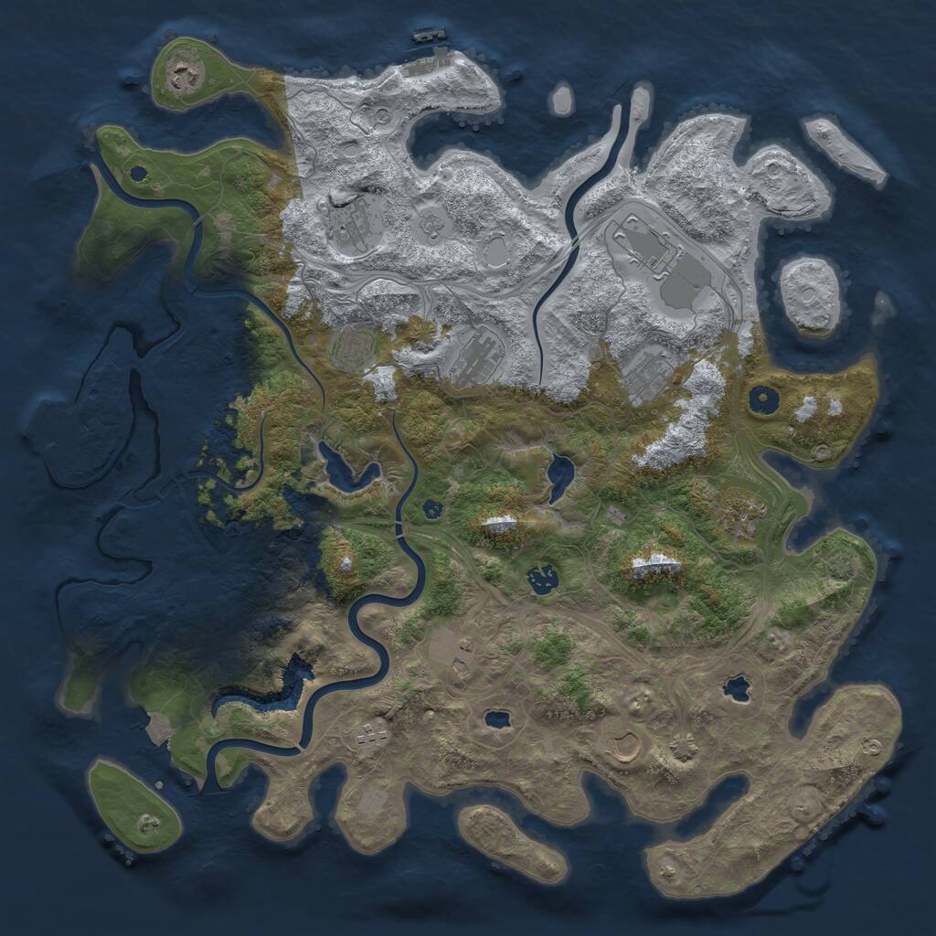 Rust Map: Procedural Map, Size: 4700, Seed: 1883709147, 17 Monuments