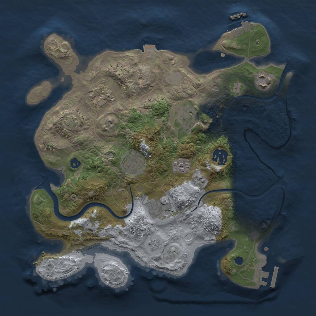 Rust Map: Procedural Map, Size: 3000, Seed: 1905327, 13 Monuments