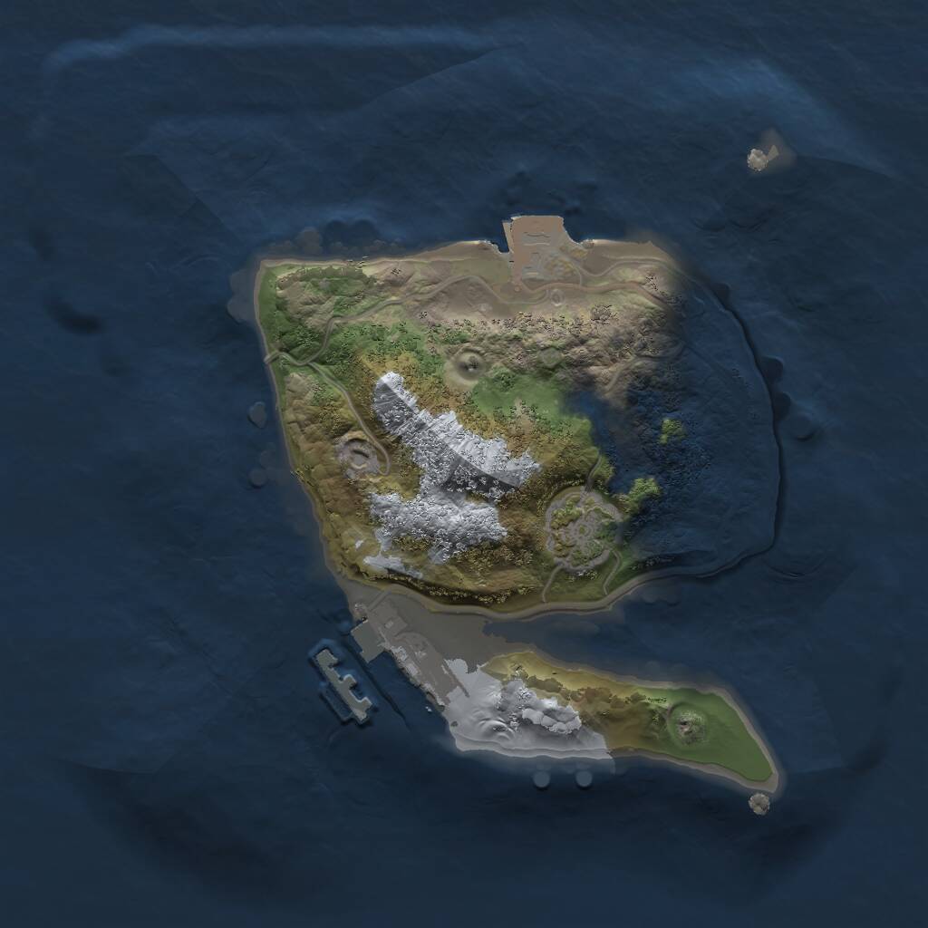 Rust Map: Procedural Map, Size: 1800, Seed: 1800412201, 3 Monuments