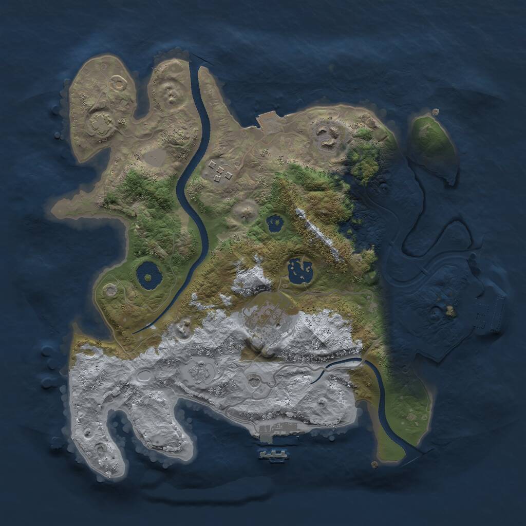 Rust Map: Procedural Map, Size: 3000, Seed: 1754540165, 10 Monuments