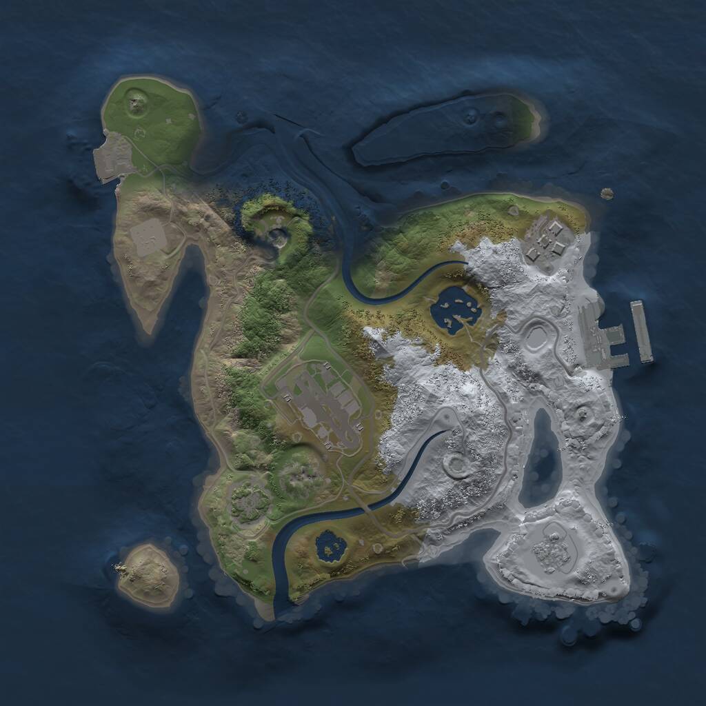 Rust Map: Procedural Map, Size: 2300, Seed: 1242501189, 8 Monuments