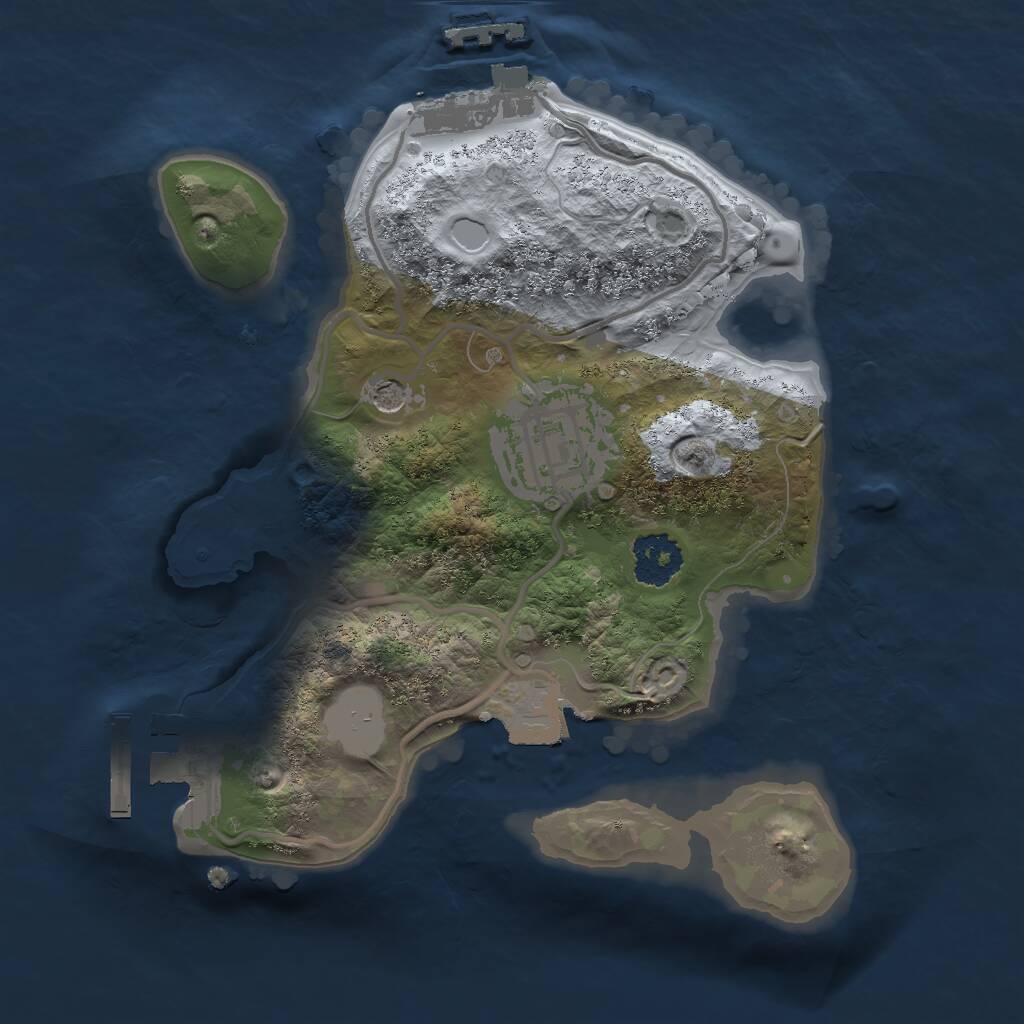 Rust Map: Procedural Map, Size: 2000, Seed: 2028357019, 5 Monuments
