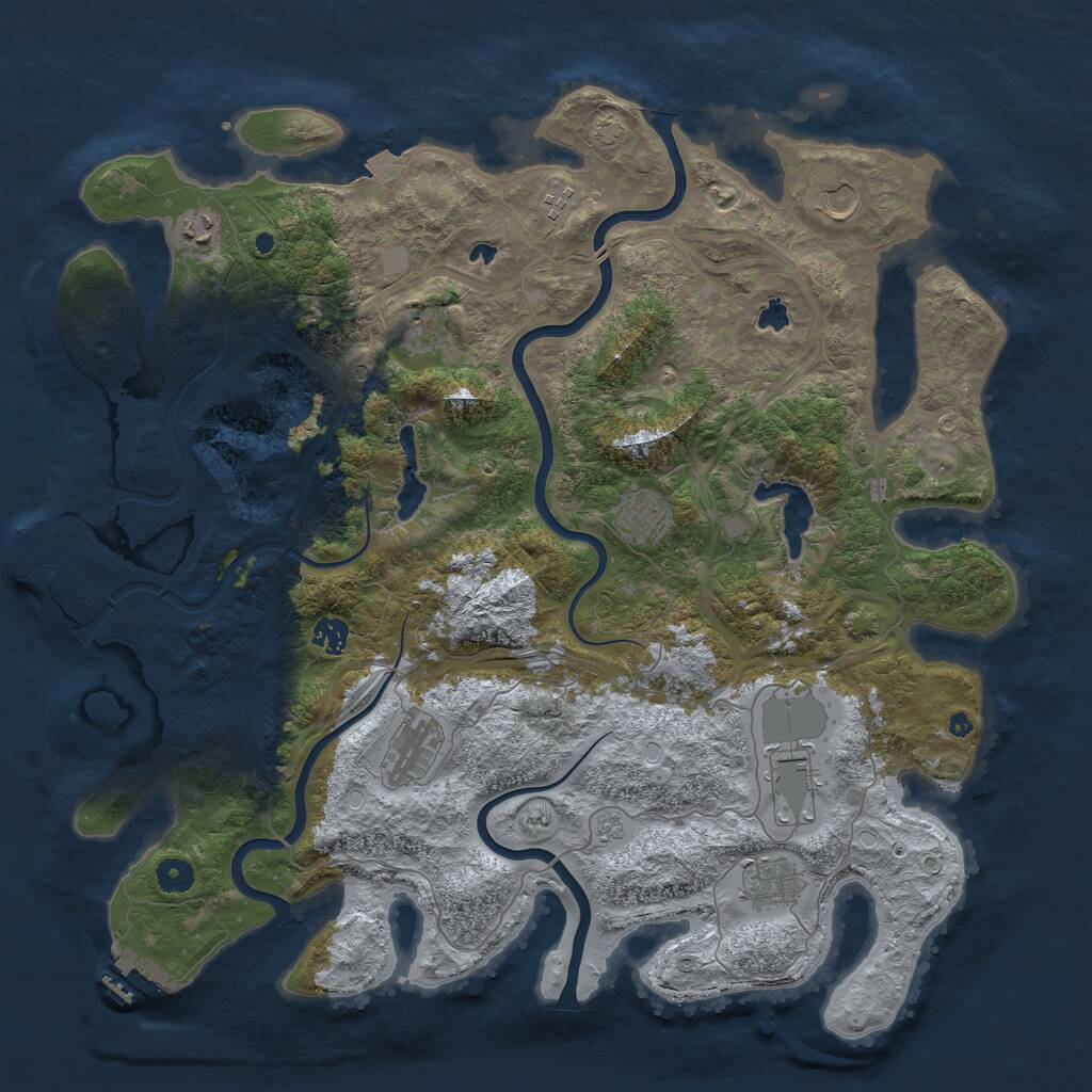 Rust Map: Procedural Map, Size: 4500, Seed: 1896208417, 15 Monuments