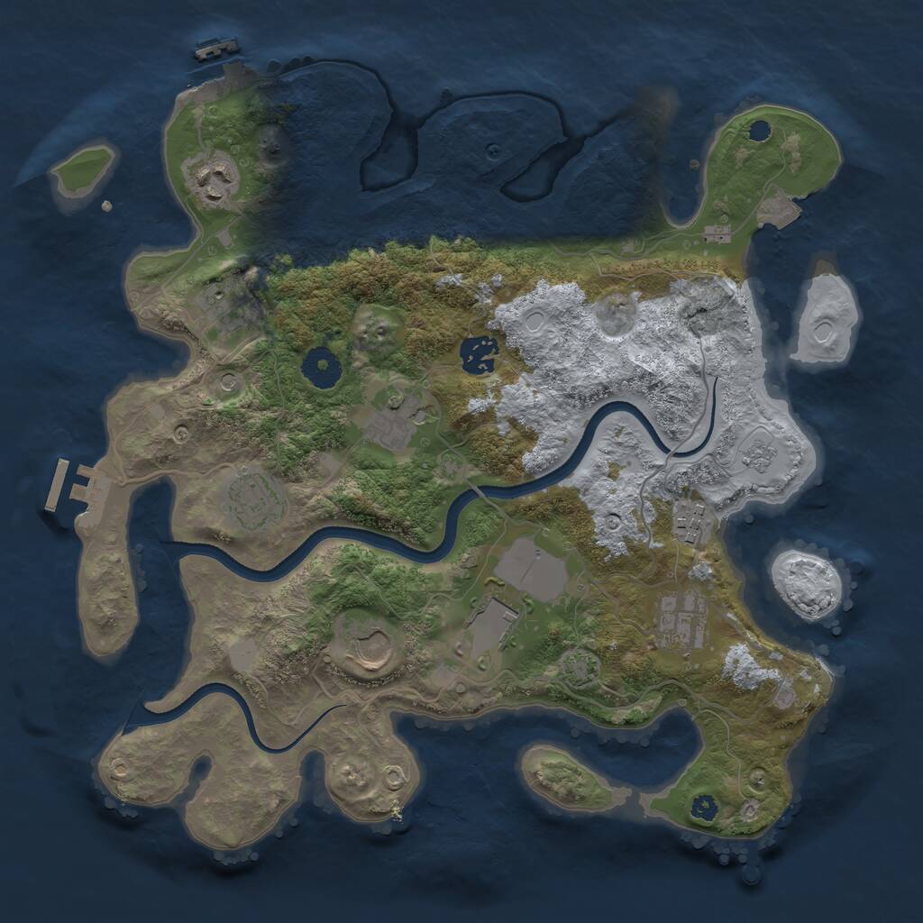 Rust Map: Procedural Map, Size: 3500, Seed: 69705048, 15 Monuments