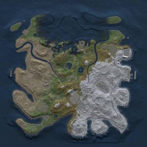 Thumbnail Rust Map: Procedural Map, Size: 3600, Seed: 637273826, 15 Monuments