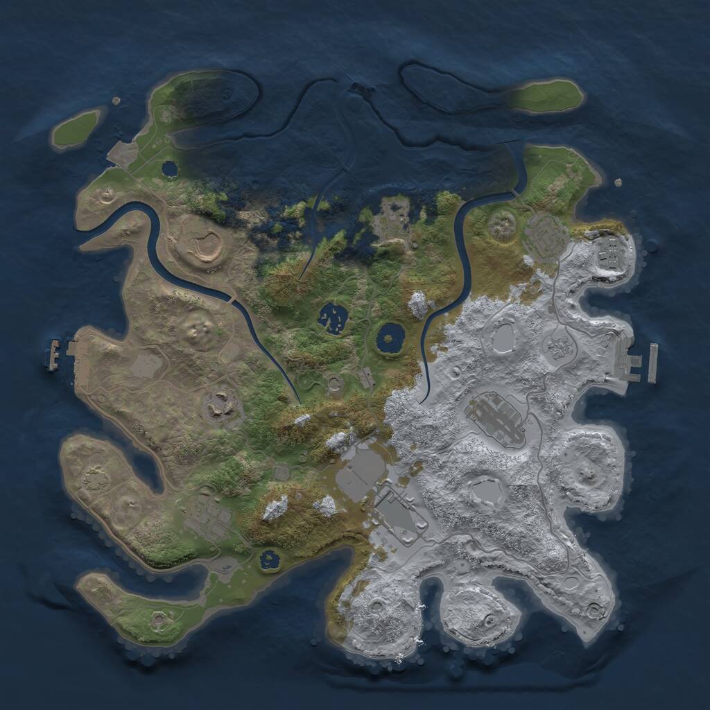 Rust Map: Procedural Map, Size: 3600, Seed: 637273826, 15 Monuments