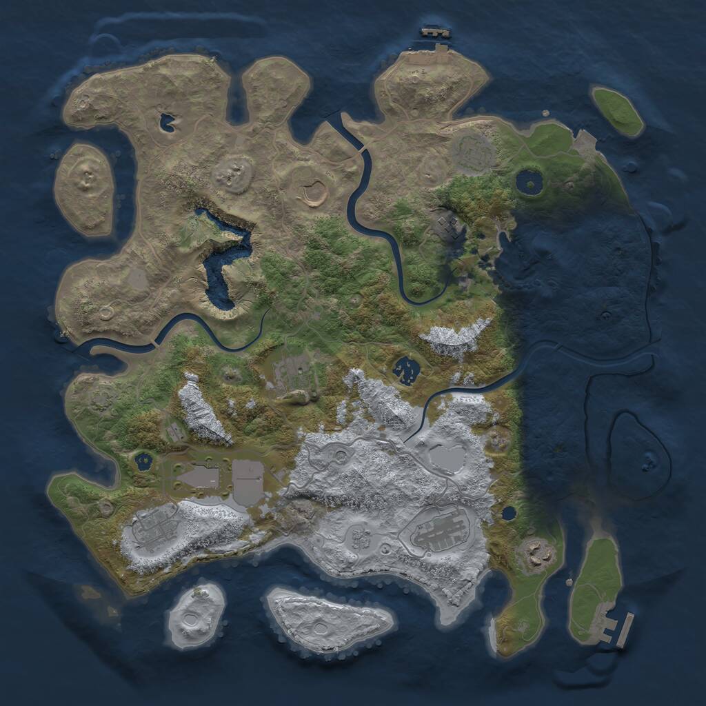 Rust Map: Procedural Map, Size: 4000, Seed: 1169121318, 15 Monuments