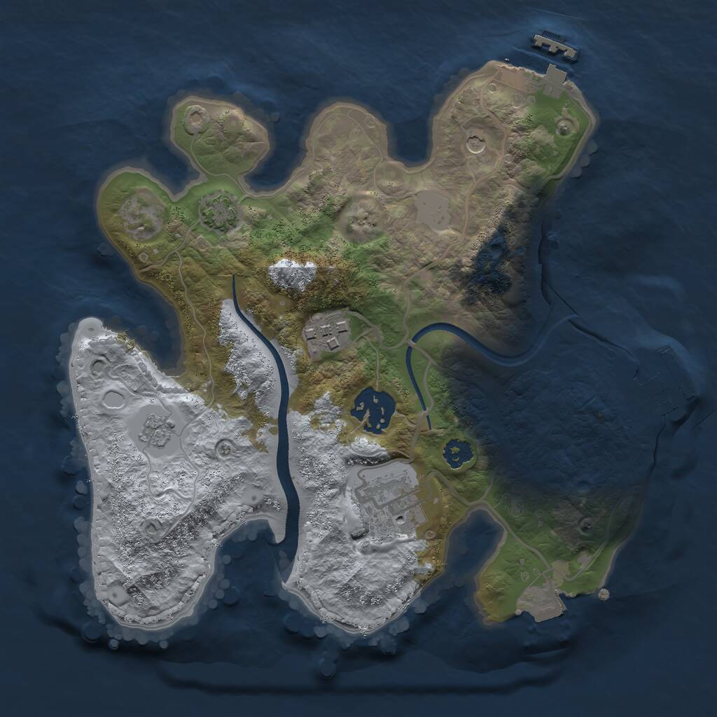 Rust Map: Procedural Map, Size: 2500, Seed: 1379931836, 9 Monuments