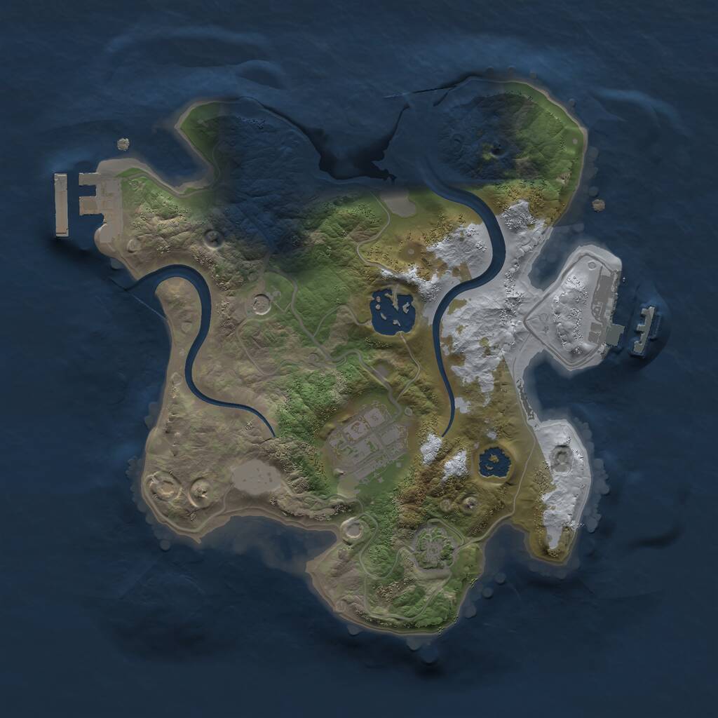 Rust Map: Procedural Map, Size: 2300, Seed: 1924082392, 7 Monuments