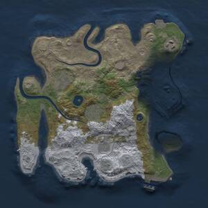 Thumbnail Rust Map: Procedural Map, Size: 3000, Seed: 20804847, 10 Monuments