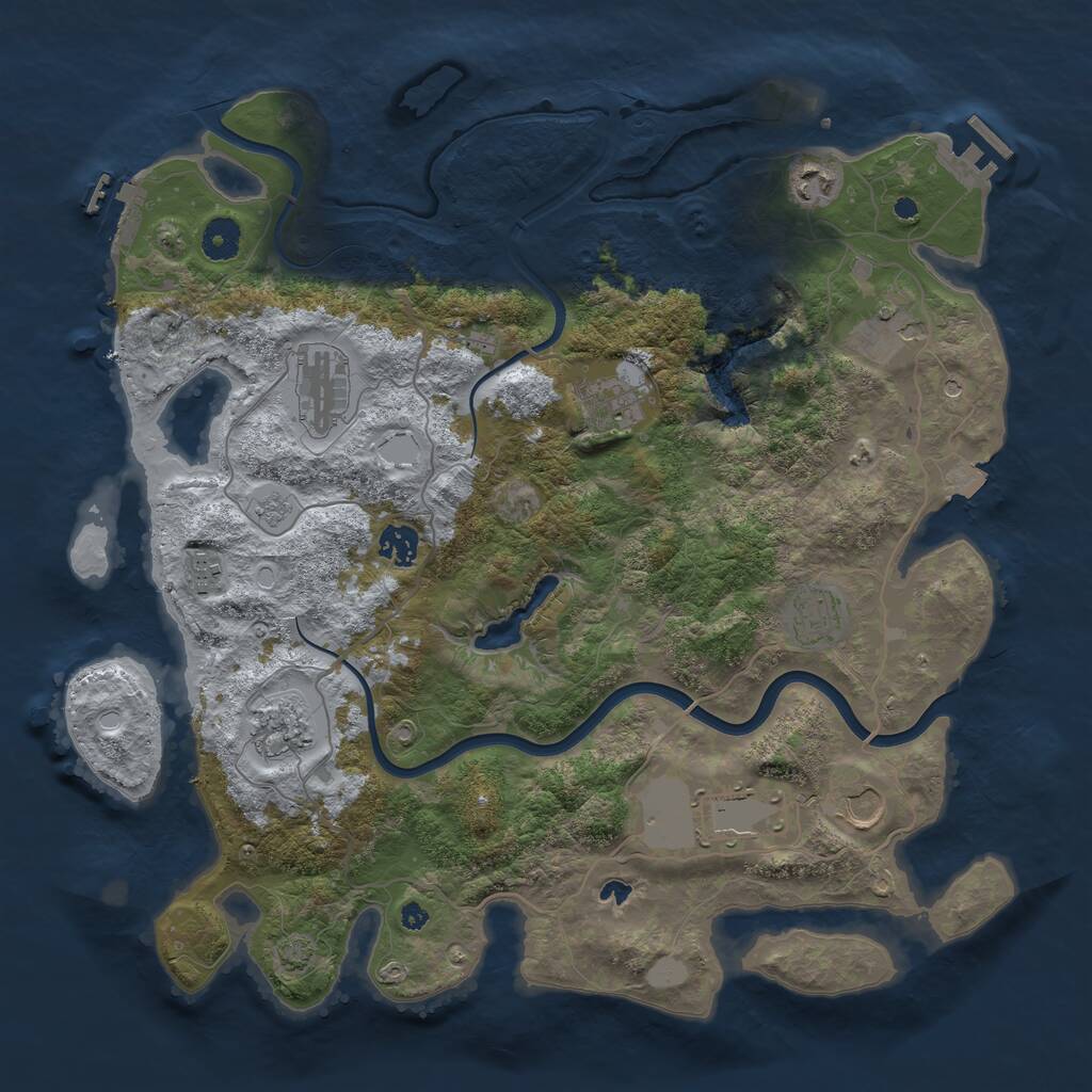 Rust Map: Procedural Map, Size: 4000, Seed: 1152913333, 16 Monuments