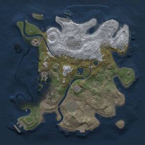 Thumbnail Rust Map: Procedural Map, Size: 3200, Seed: 130113, 13 Monuments