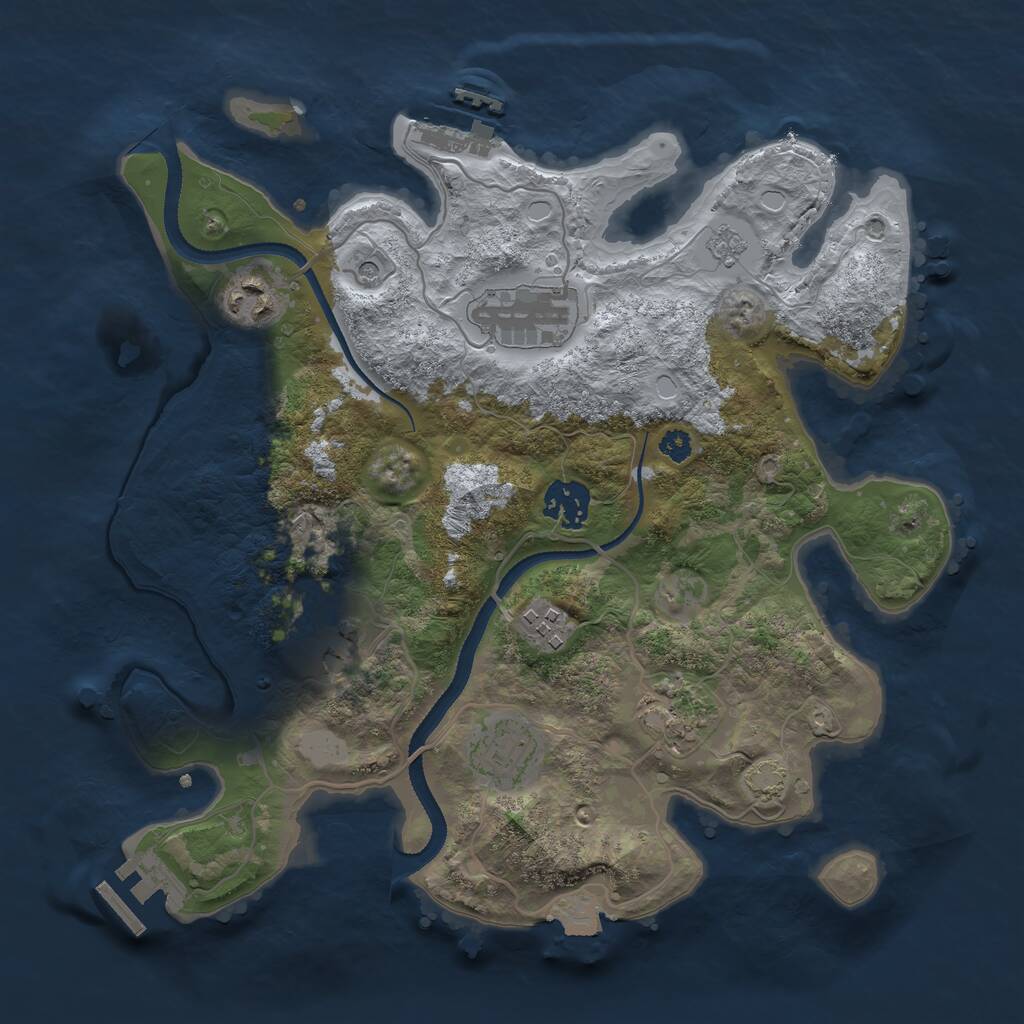 Rust Map: Procedural Map, Size: 3200, Seed: 130113, 13 Monuments