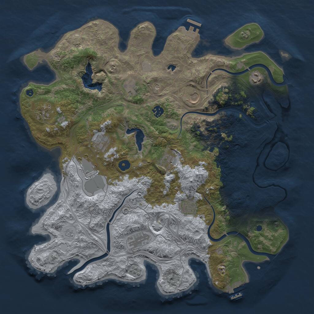 Rust Map: Procedural Map, Size: 4250, Seed: 1017719966, 17 Monuments