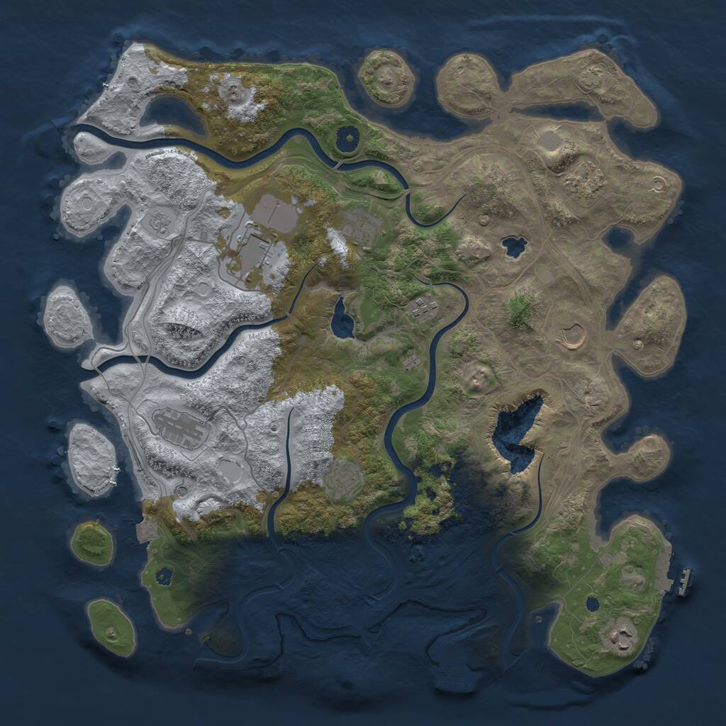 Rust Map: Procedural Map, Size: 4250, Seed: 949233930, 14 Monuments