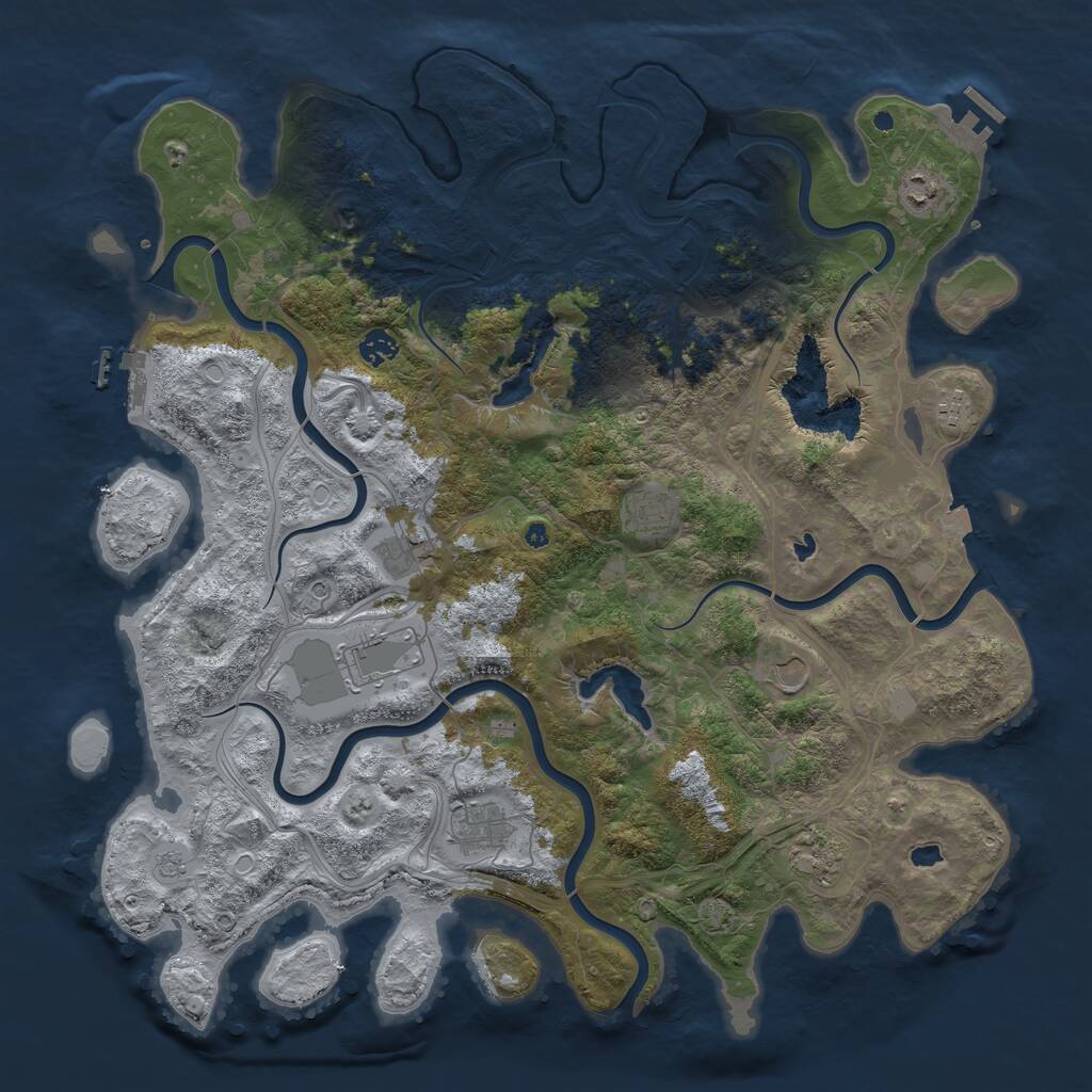 Rust Map: Procedural Map, Size: 4500, Seed: 1485328497, 15 Monuments