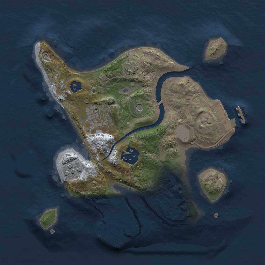 Rust Map: Procedural Map, Size: 2300, Seed: 1580013028, 8 Monuments