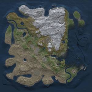 Thumbnail Rust Map: Procedural Map, Size: 4000, Seed: 676669, 16 Monuments