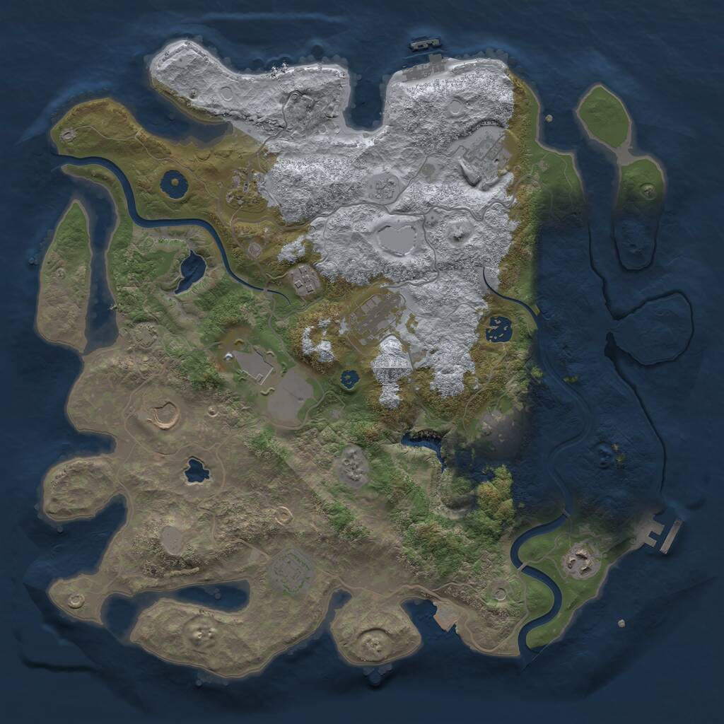 Rust Map: Procedural Map, Size: 4000, Seed: 676669, 16 Monuments