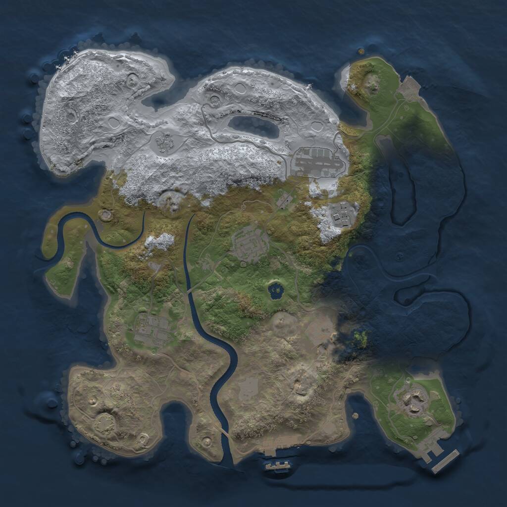 Rust Map: Procedural Map, Size: 3200, Seed: 946321, 12 Monuments