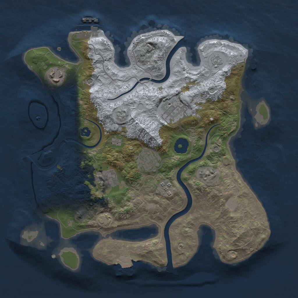 Rust Map: Procedural Map, Size: 3000, Seed: 271242641, 10 Monuments