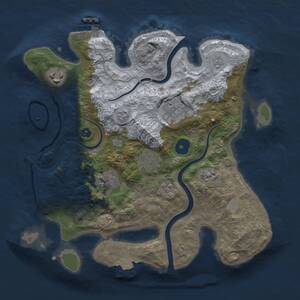 Thumbnail Rust Map: Procedural Map, Size: 3000, Seed: 271242641, 10 Monuments