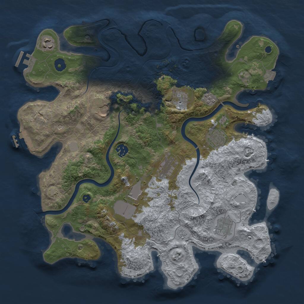 Rust Map: Procedural Map, Size: 3750, Seed: 1583151415, 15 Monuments