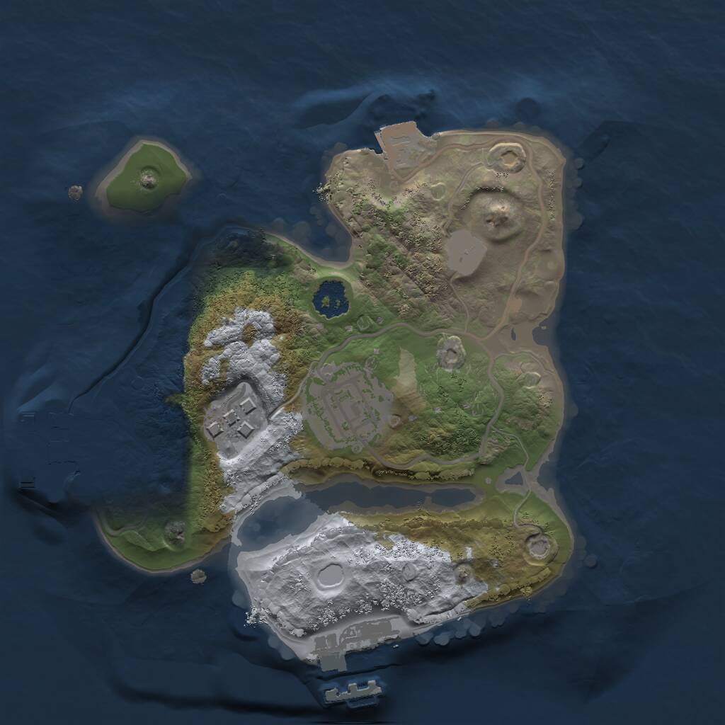 Rust Map: Procedural Map, Size: 2000, Seed: 58531, 5 Monuments